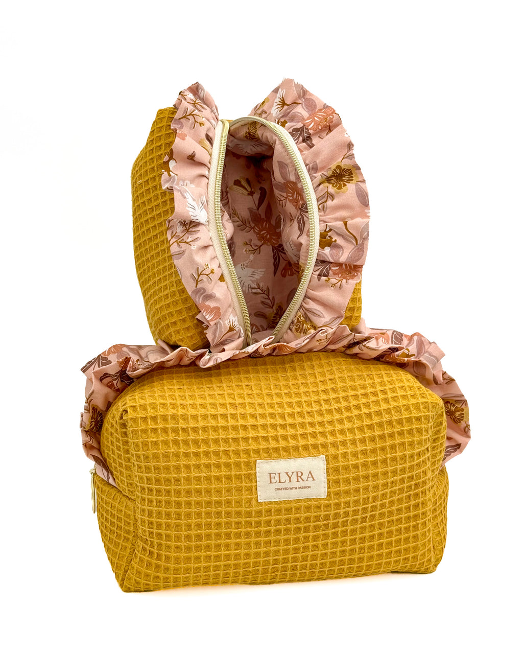 Ochre Flowers - Cosmetic Bag