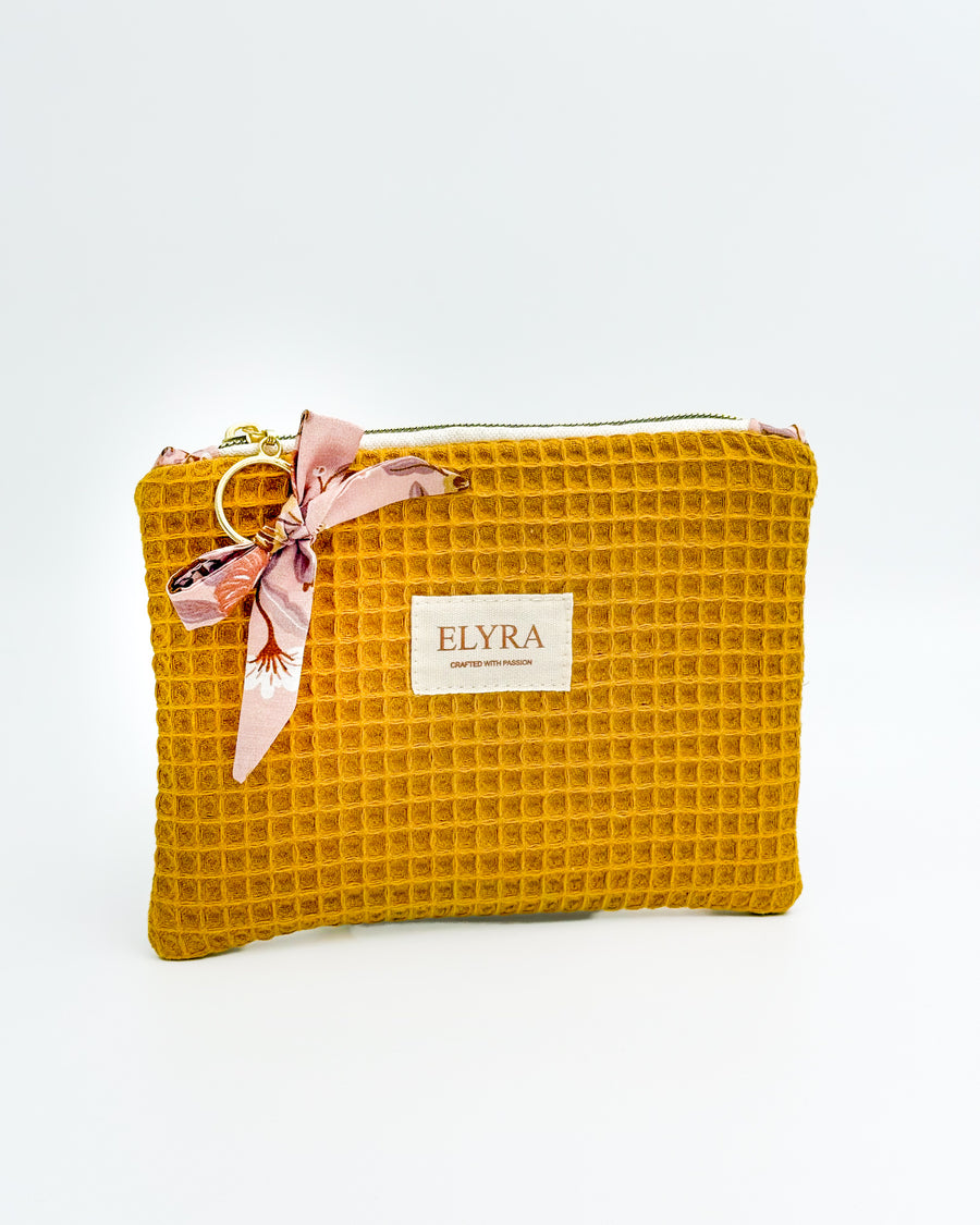 Ochre Flowers - Mini Pouch