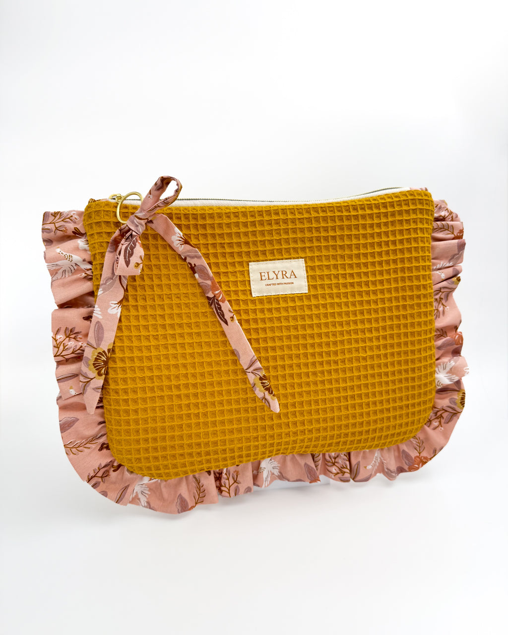Ochre Flowers- Pouch