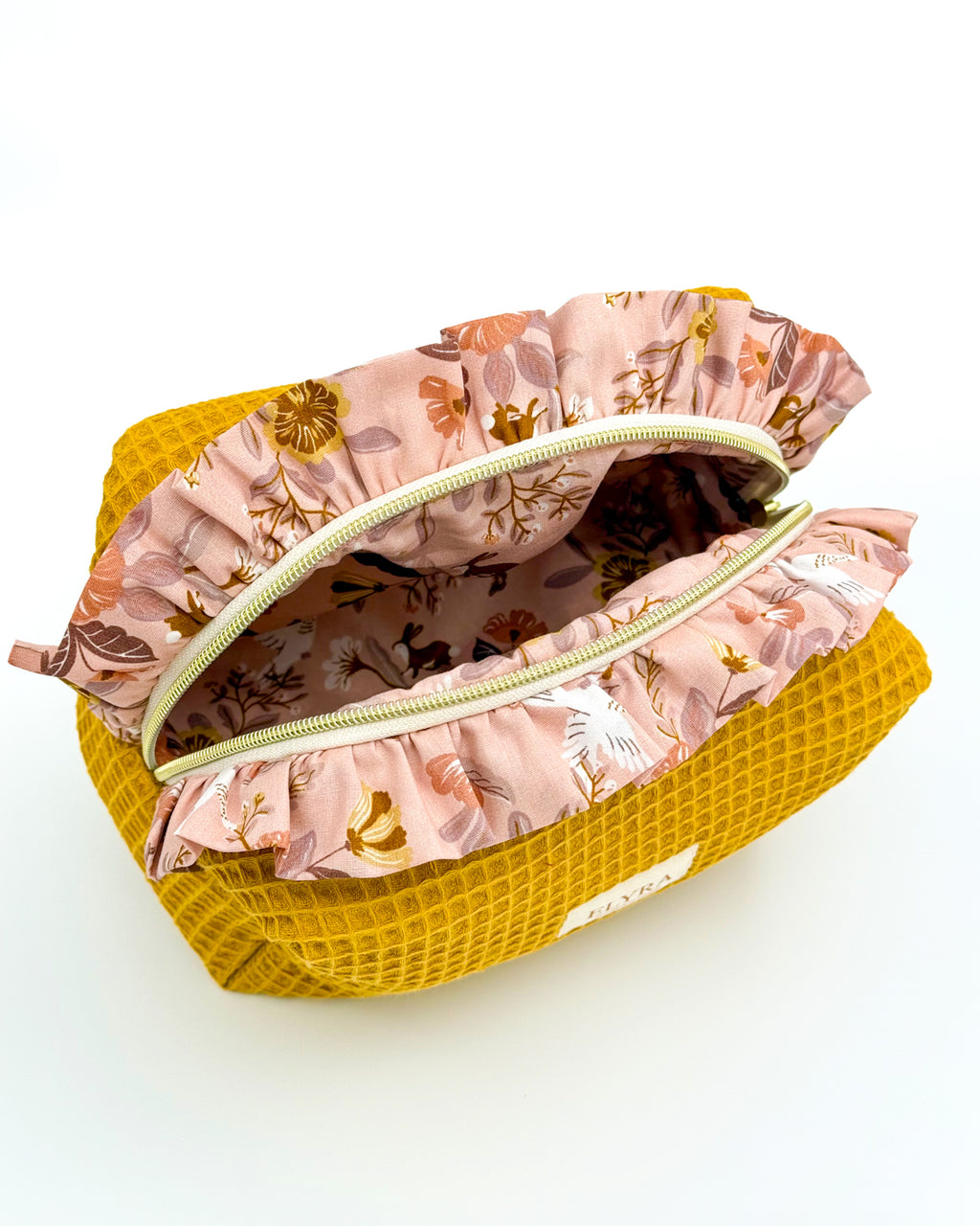 Ochre Flowers - Cosmetic Bag