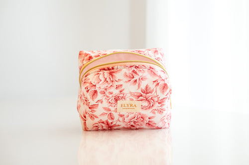 Red Vintage Peony - Cosmetic Bag