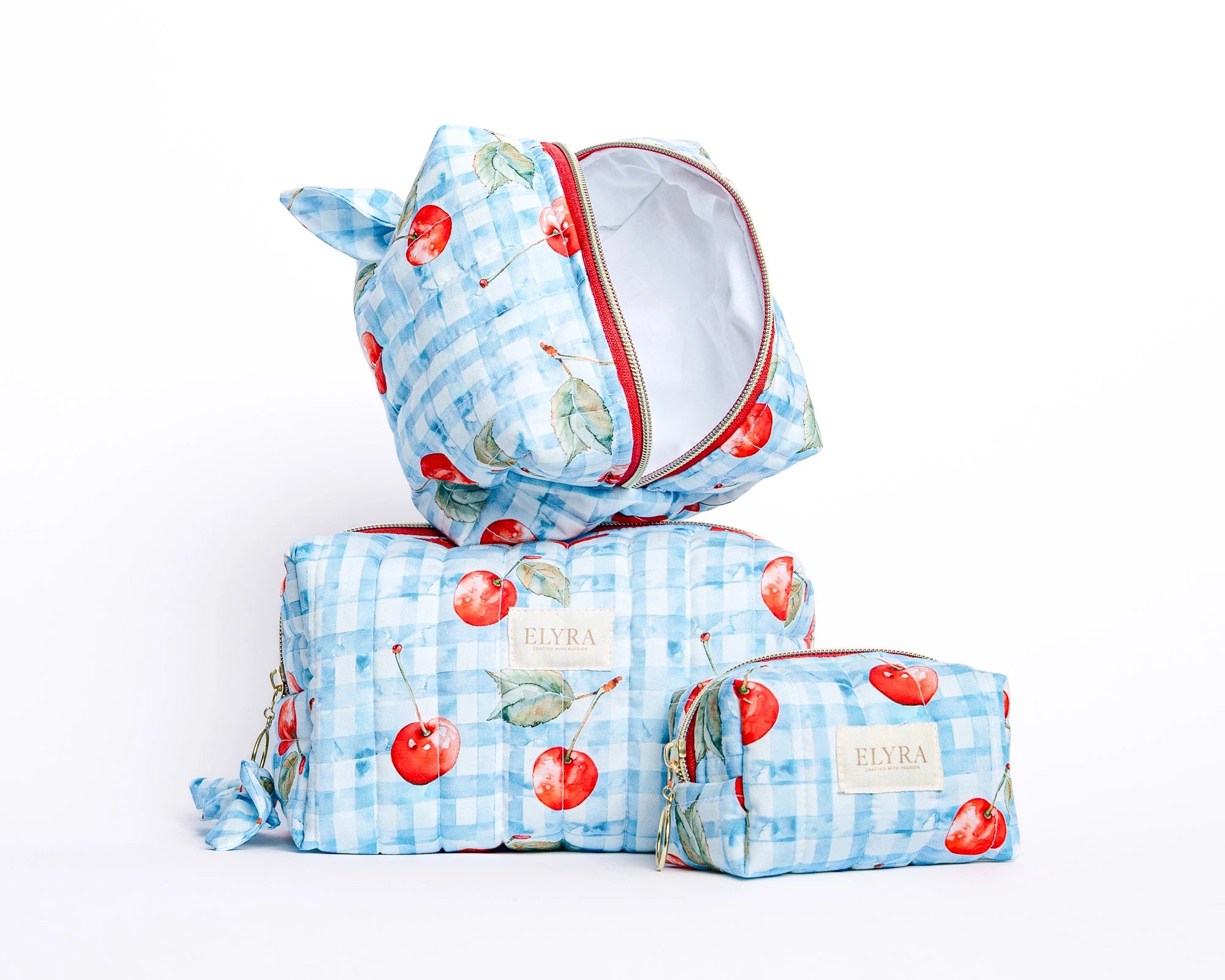 Cherry Check - Cosmetic Bag